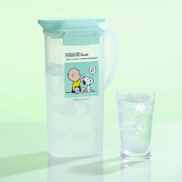 ピッチャー2L冷水筒スヌーピーハンディプッシュ麦茶ポット耐熱水差しキャラクターK-1266