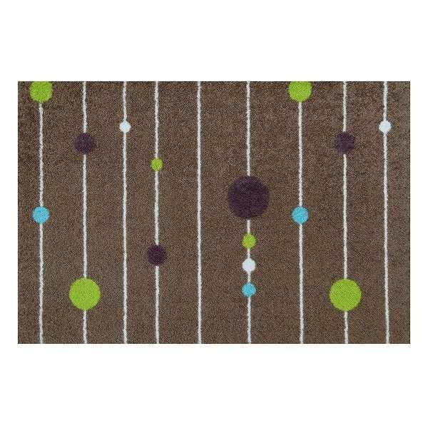 玄関マット 50×75cm 厚さ 6mm 屋内兼用 wash＋dry Circles on Lines brown