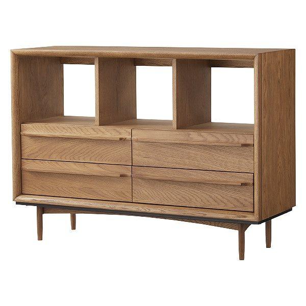 チェスト 2段 オープン棚 北欧風 天然木 TIMO 幅100cm