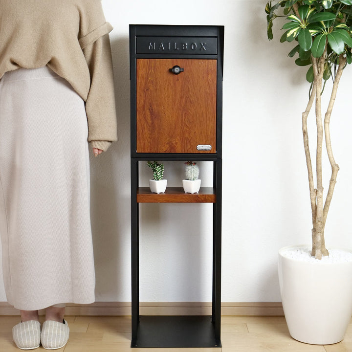 ポストスタンドポスト木目GALVA