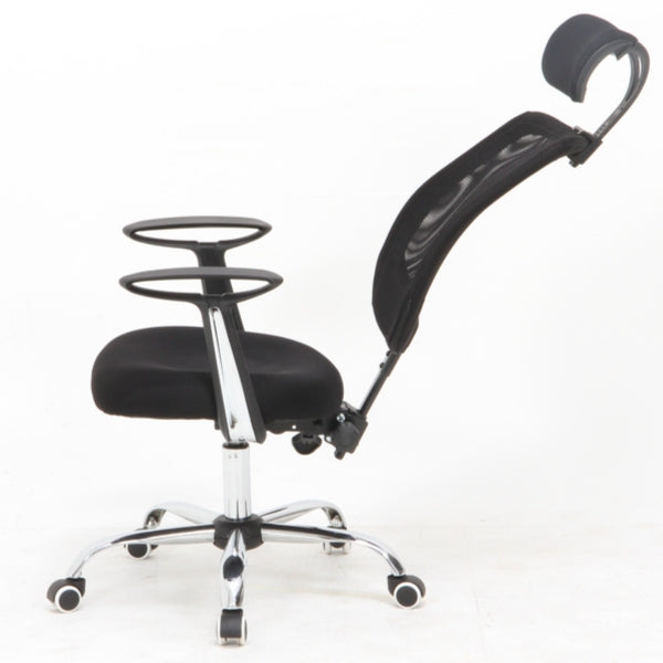 オフィスチェア 座面高47～56cm メッシュ ヘッドレスト リクライニング 高さ調整 デスクチェア 椅子