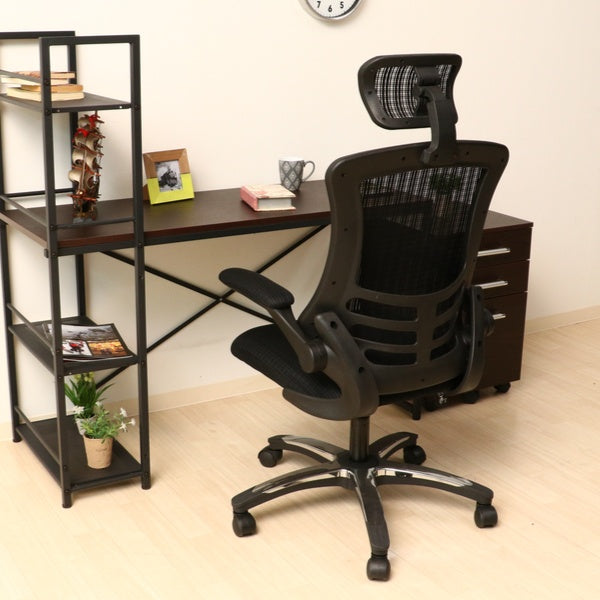 オフィスチェア 座面高45～55cm メッシュ ヘッドレスト アームレスト ロッキング 高さ調整 デスクチェア 椅子