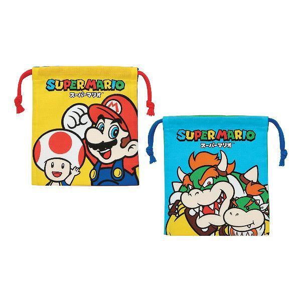 コップ袋 巾着袋 マチ付き 2個入り スーパーマリオブラザーズ 子供