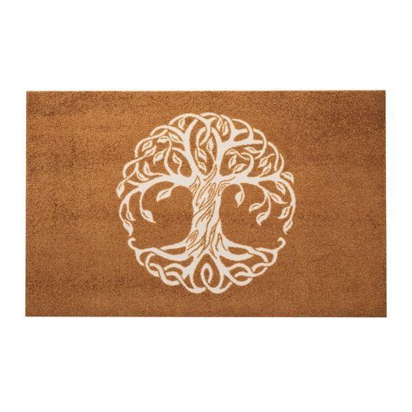 玄関マット 75×120cm 厚さ 6mm 屋内兼用 wash＋dry Tree of Life Brown