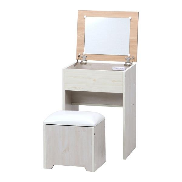 ドレッサー スツール セット デスク 幅50cm ドレッサーデスク 木目調 ミラー コスメ 収納