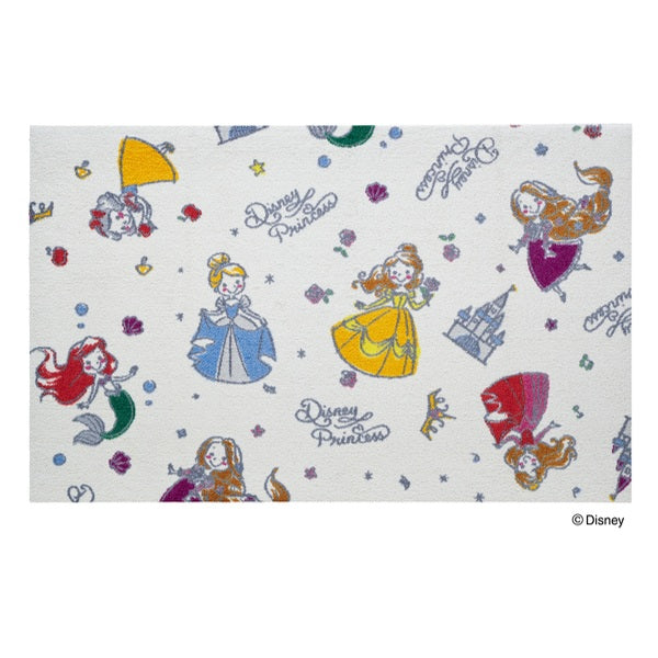 玄関マット 75×120cm 厚さ 6mm 屋内兼用 ディズニー プリンセス