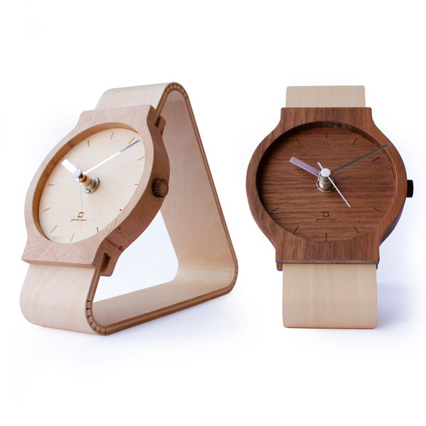 置き時計 腕時計風 木製 天然木 ヤマト工芸 北欧 北欧風 時計