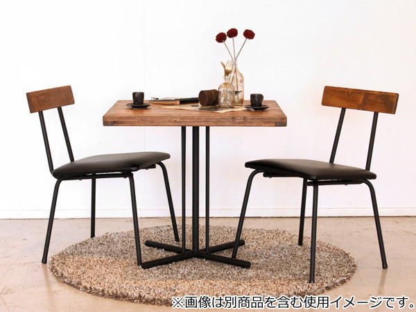 ヴィンテージ　木製カフェテーブル カフェテーブル 幅72cm 木製 天然木 スチール脚 ダイニング テーブル