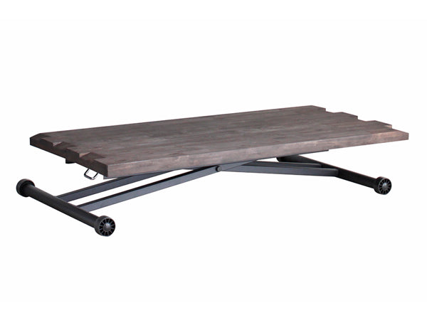 テーブル 高さ調整 幅120cm アカシア 木製 天然木 昇降式 センターテーブル ダイニングテーブル スチール脚