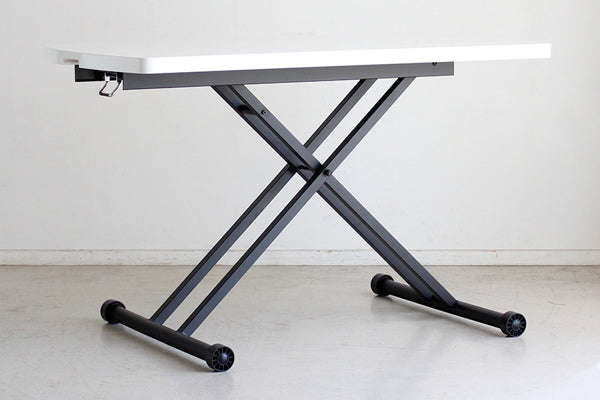 テーブル 高さ調整 高さ25cm～72cm 幅120cm センターテーブル ダイニングテーブル レバー式