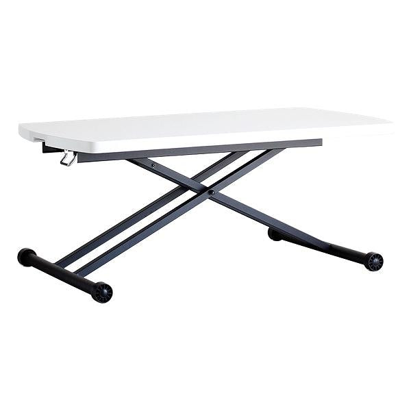 テーブル 高さ調整 高さ25cm～72cm 幅120cm センターテーブル ダイニングテーブル レバー式