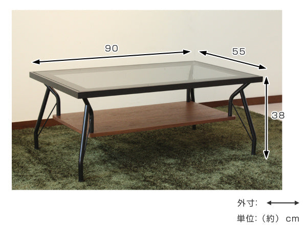 センターテーブル 幅102cm 木製×ガラス 天板ガラス 家具 ローテーブル 1_3b9e4d92-9157-4bdd-a963-