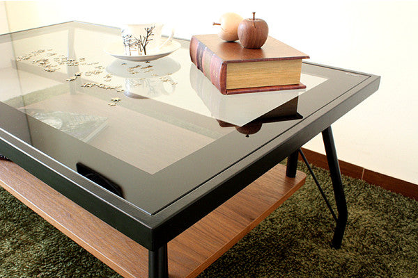 ガラステーブル 幅90cm センターテーブル 木製 天然木 突板 ローテーブル テーブル つくえ