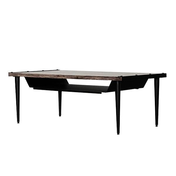 センターテーブル 幅105cm 古木風 テーブル ラック 収納 スチール脚 木目調 ローテーブル
