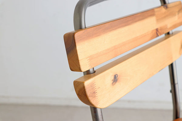 ダイニングチェア 座面高43.5cm チェア スチール脚 木製 天然木 無垢 椅子 カフェスタイル