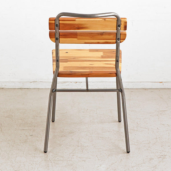 ダイニングチェア 座面高43.5cm チェア スチール脚 木製 天然木 無垢 椅子 カフェスタイル