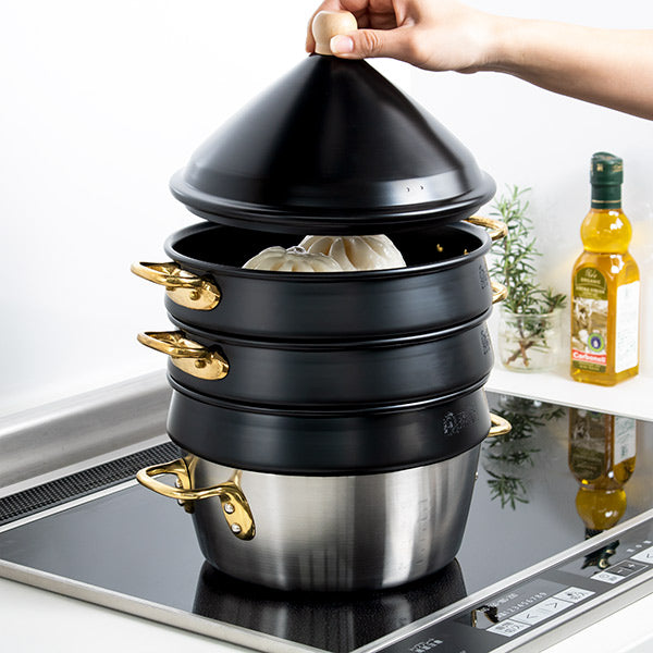 ひよっこ様アルミ和鍋４８cm ヤマダオリジナル 土鍋風アルミ鍋27cm BK | ヤマダウェブコム