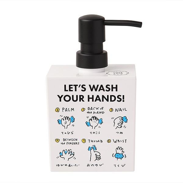 ディスペンサー 泡 400ml 「HOW TO HANDWASH？」 ハンドソープ泡 泡タイプ おしゃれ 手洗い ハンドソープ