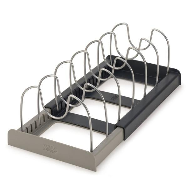 Joseph Joseph フライパンスタンド ドロワーオーガナイザークックウェアグレー 伸縮式