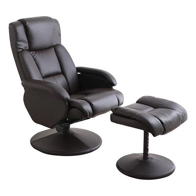 パーソナルチェア オットマン付き レザー調 リクライニング 肘掛け ファブリック ソファ 1人掛け チェア