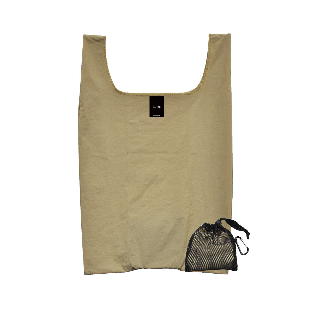 エコバッグ コンビニ 折りたたみ 洗濯 可 カラビナ付き -ing イング M