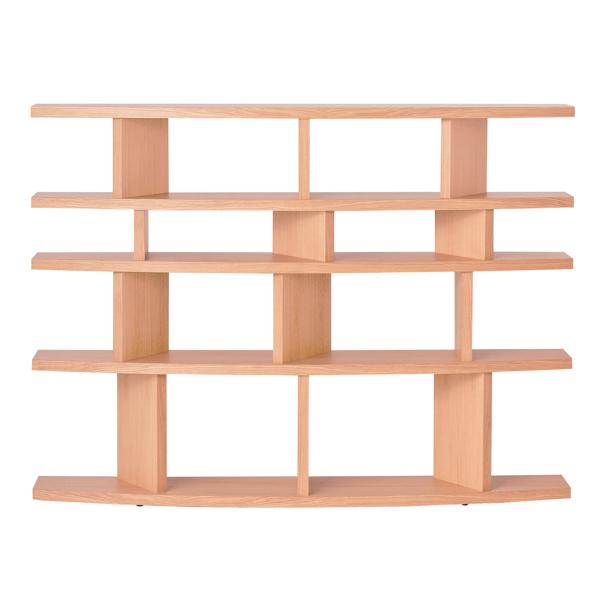 パーテーションシェルフ 4段 ディスプレイラック 突板仕上 ルフト 幅150cm