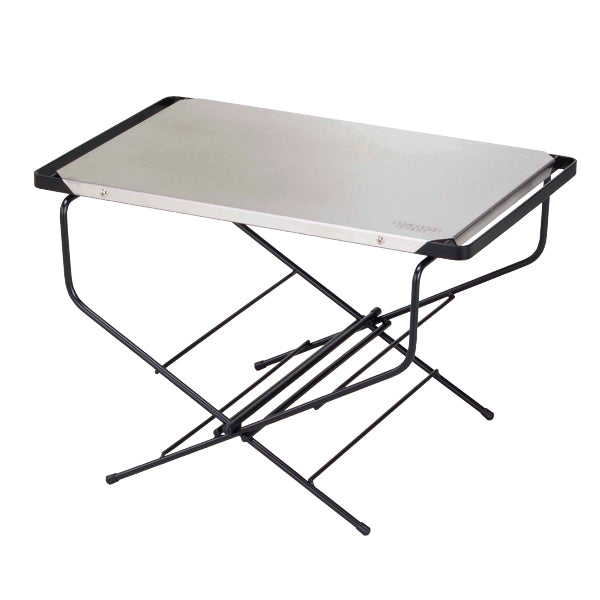 アウトドアテーブル サイドテーブル ステンレストップ 幅50×奥行38×高さ33cm ファイアーサイドテーブル