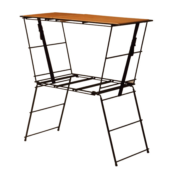 アウトドア テーブル クッキングテーブル クランク 幅90×奥行40×高さ90.5cm