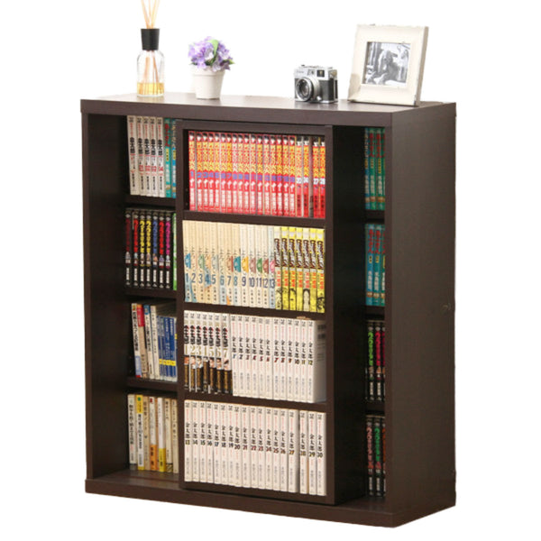 スライド本棚 4段 シングルスライド 大容量収納 幅80cm