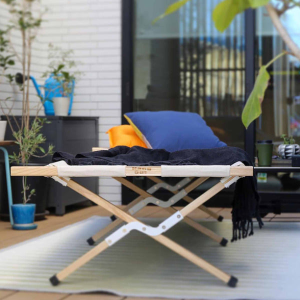 アウトドア コット ベッド ベンチ 木製 ウッド アペロ 幅190×奥行85×高