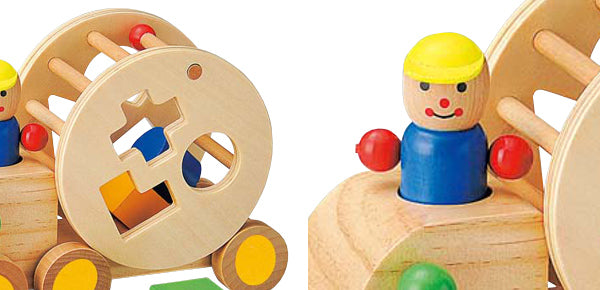 おもちゃ 知育玩具 木製 ベビー パズルトラック 1.5歳