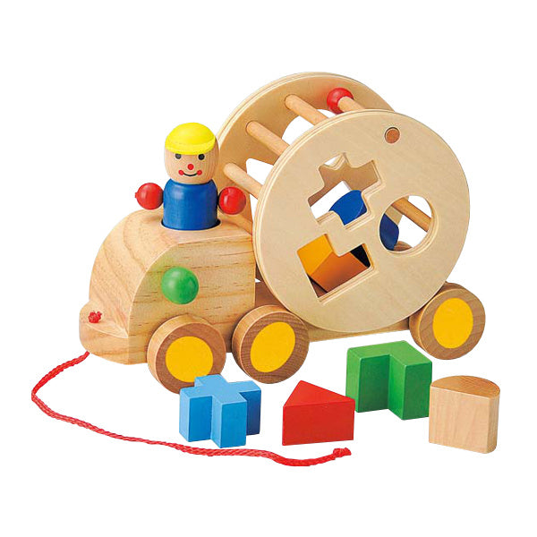 おもちゃ 知育玩具 木製 ベビー パズルトラック 1.5歳