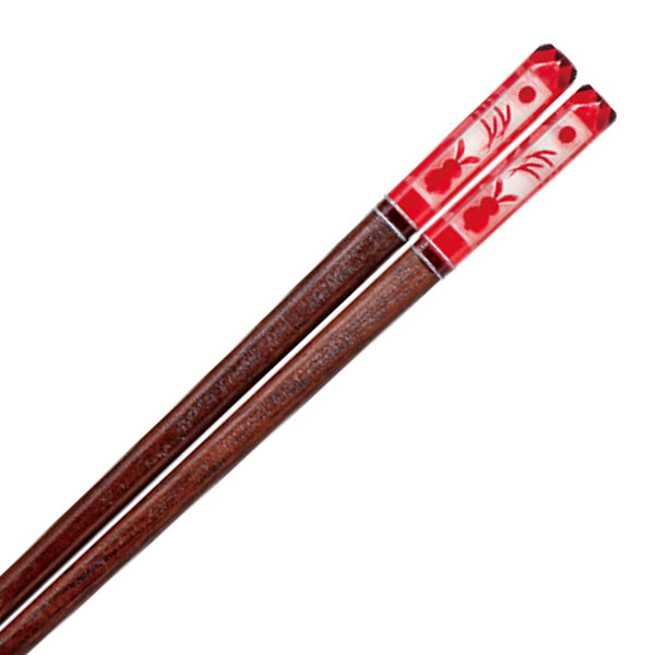 箸 21cm アクリア 名月うさぎ 木製 天然木 漆 日本製