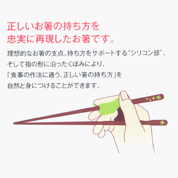 トレーニング箸 18cm ちゃんと箸 子供用 左利き用 木製