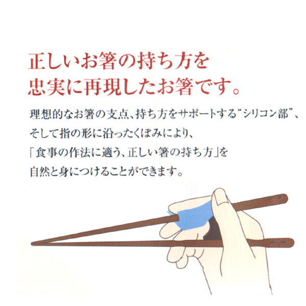 トレーニング箸 23cm きちんと箸 大人用 左利き用 木製
