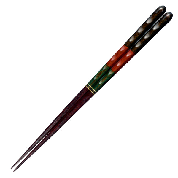 箸 22.5cm プレミアムアイ トラディショナルライン 八角翠玉 木製 天然木 漆 日本製