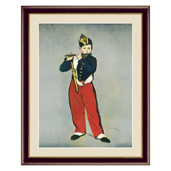 42×34cm　絵画　巧　1866年　『笛を吹く少年』　エドゥアール・マネ　額入り