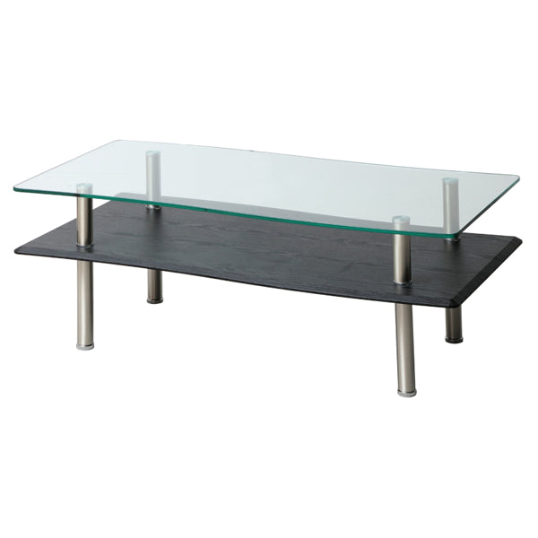 センターテーブル 幅110cm ガラステーブル BREEZE ブリーズ リビングテーブル ガラス天板 棚 ラック