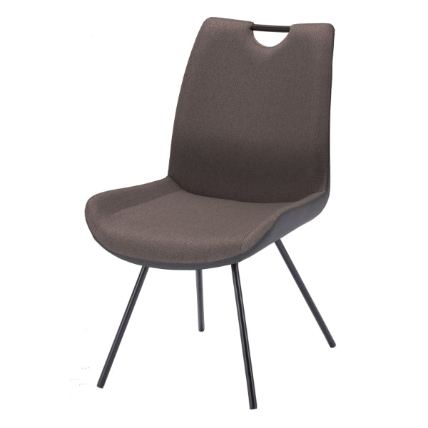 チェア 座面高42cm ノーブル Noble ダイニングチェア ファブリック スチール脚 持ち手 椅子