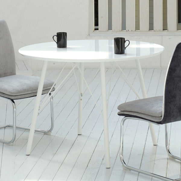 ダイニングテーブル幅105cm丸円型Frescoフレスコダイニングテーブル鏡面机