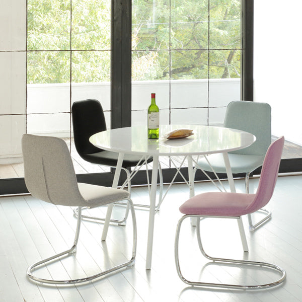 ダイニングテーブル幅105cm丸円型Frescoフレスコダイニングテーブル鏡面机