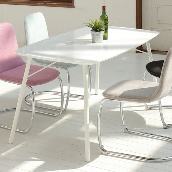 ダイニングテーブル幅140cm長方形Frescoフレスコダイニングテーブル鏡面机