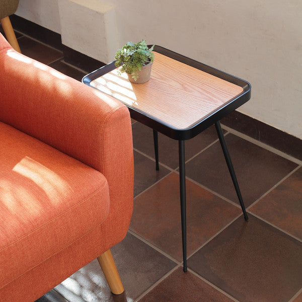 サイドテーブル 高さ48cm マルコ MARCO 角型 長方形 木製 天然木 スチール サイド テーブル