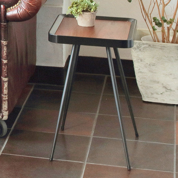 サイドテーブル 高さ48cm マルコ MARCO 角型 長方形 木製 天然木 スチール サイド テーブル