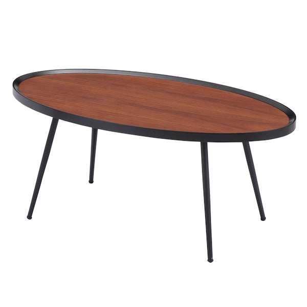 センターテーブル 幅102cm マルコ MARCO 丸 楕円形 木製 天然木 スチール リビングテーブル ローテーブル