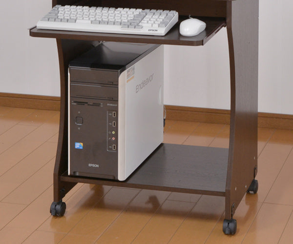 パソコンデスク 幅59.5cm コンパクト スライドボード キャスター デスク ワークデスク