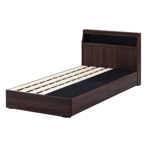 ベッド シングル 木製 ベッドフレーム コンセント ライト付き 引き出し 収納 すのこ -1