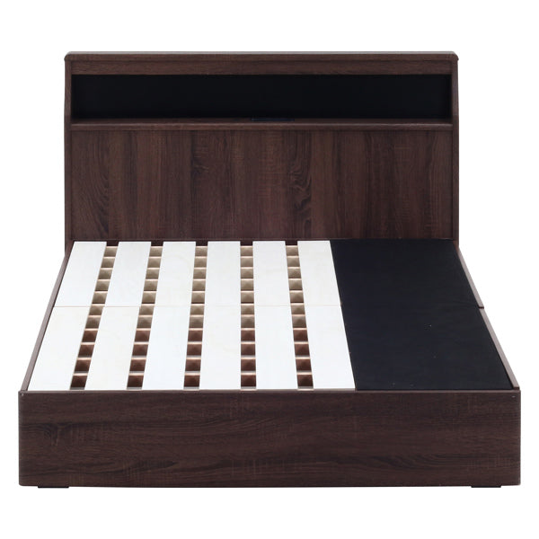 ベッド セミダブル 木製 ベッドフレーム コンセント ライト付き 引き出し 収納 すのこ -15