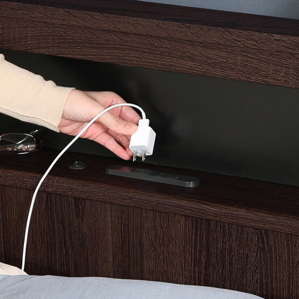 ベッド セミダブル 木製 ベッドフレーム コンセント ライト付き 引き出し 収納 すのこ -8