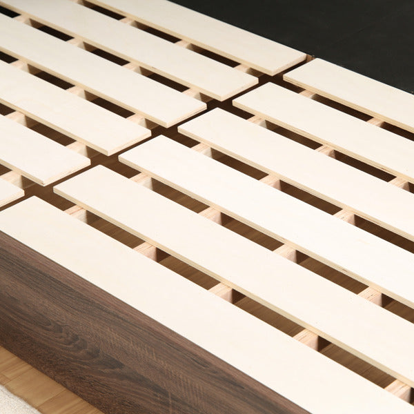 ベッド セミダブル 木製 ベッドフレーム コンセント ライト付き 引き出し 収納 すのこ -9